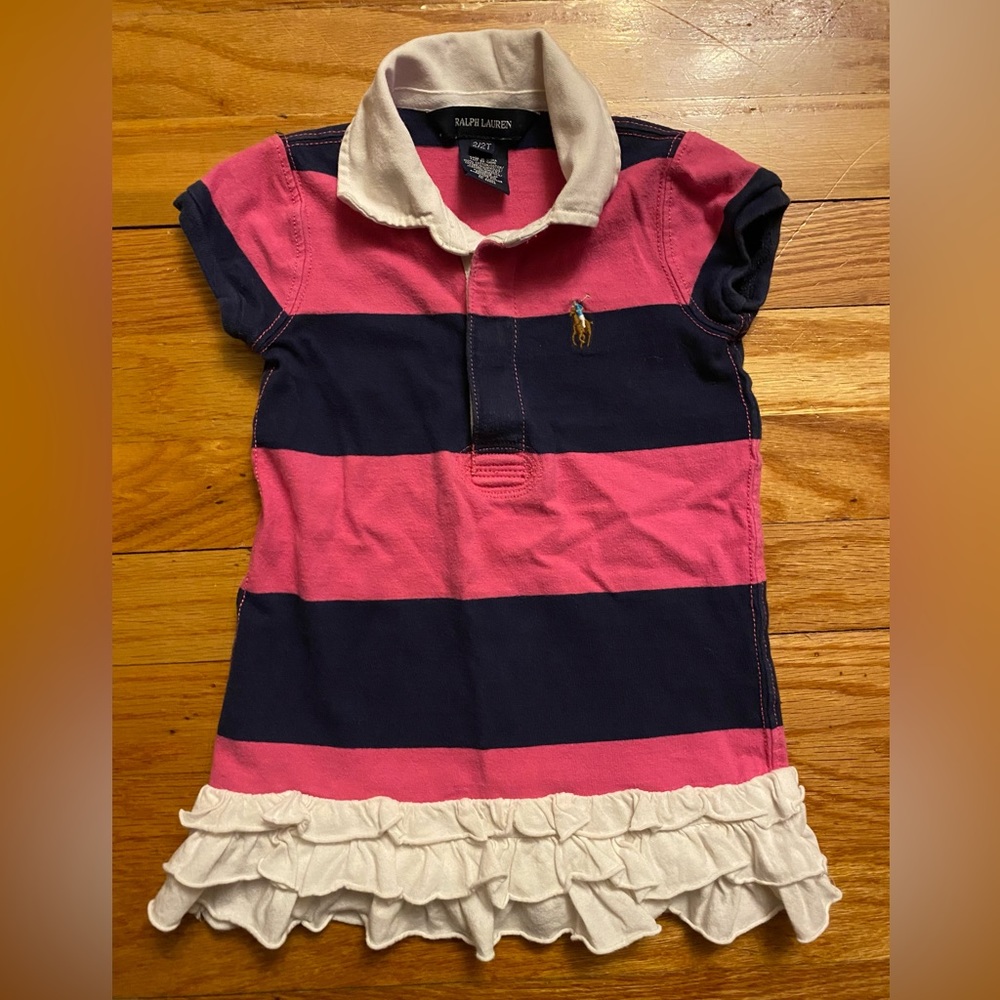 Ralph Lauren 2T Pink and Navy Striped dress